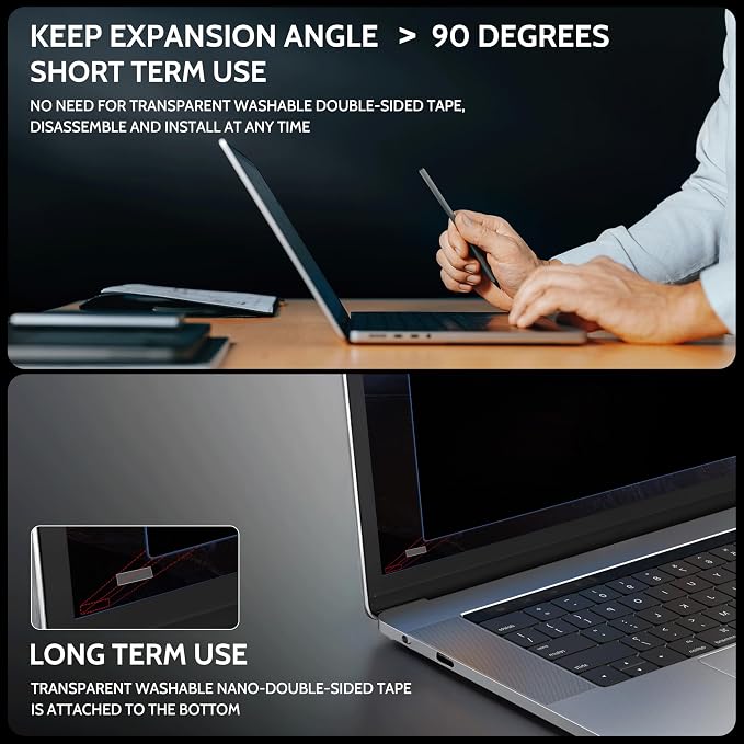 Peslv Magnetic 4 Way Privacy Screen for Macbook Air 15 Inch (2023-2026, M2, M3, M4, M5), Removable Matte Anti Glare Blue Light Protector, 360 Private Security Filter for 15.3" Mac Laptop Computer