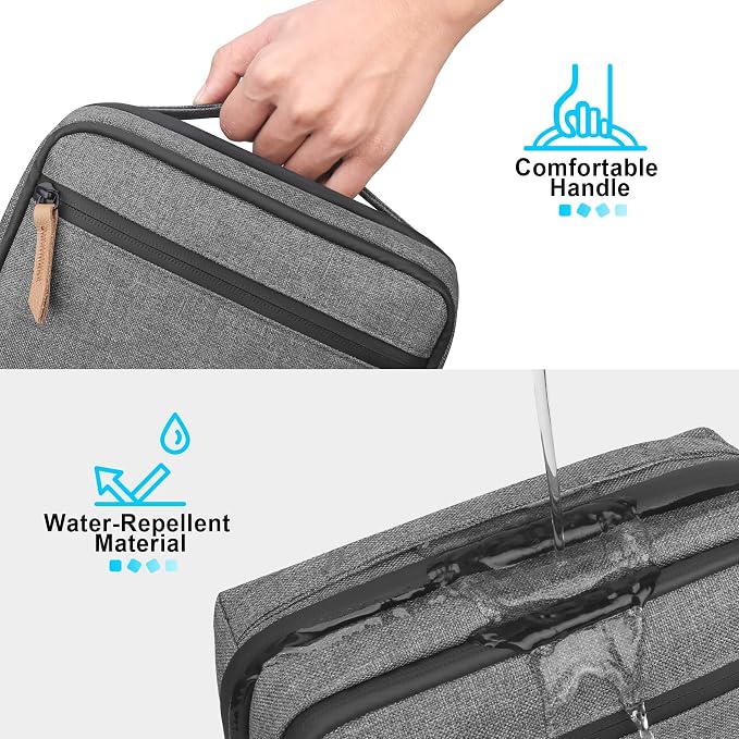 Lacdo Electronic Organizer Accessory for MacBook Charger, Cables, Power Bank, Hard Drive, Travel Cords, SD Card, Water-resistant Storage Bag with Card Slots for Memory Card, Gray