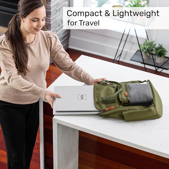 SideTrak Swivel 14" Patented Attachable Portable Monitor for Laptop | FHD TFT Laptop Dual Screen | Mac, PC & Chrome Compatible | Fits All Laptops | Powered by USB-C® or Mini HDMI (Light Silver)