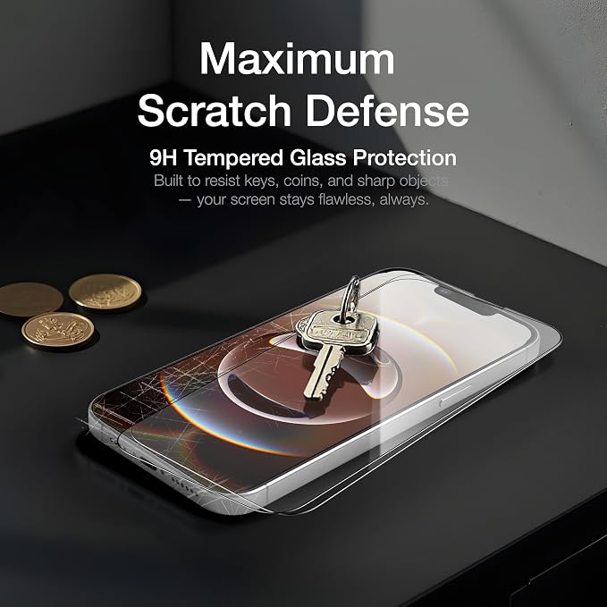 AMAZINGthing for iPhone 17 [Titan Filter 7 - Full Glass] Screen Protector, 9H Tempered Glass, Full Coverage, Case‑Friendly, Oleophobic, Alignement Frame, 2 Pack (Blue Light, iPhone 16e/17e)