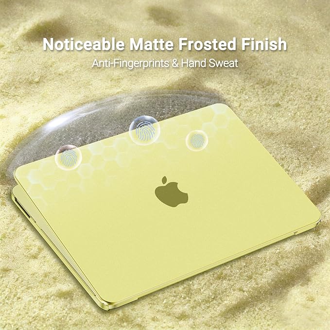 MOSISO Compatible with MacBook Neo Case 13 inch 2026 Release A3404, Seamlessly Closes Scratches & Fingerprints Resistant Hard Shell&Sixteen Grid Puffy Bag&Keyboard Skin&Type C&Screen Film, Citrus