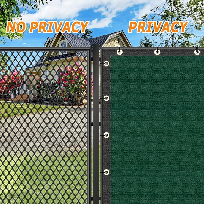 KANAGAWA 3ft x61ft Balcony Privacy Screen Fence, 90% Blockage Heavy Duty 175 GSM Fencing Mesh Net Cover for Outdoor Wall Garden Yard Backyard, Cable Zip Ties Included, Dark Green