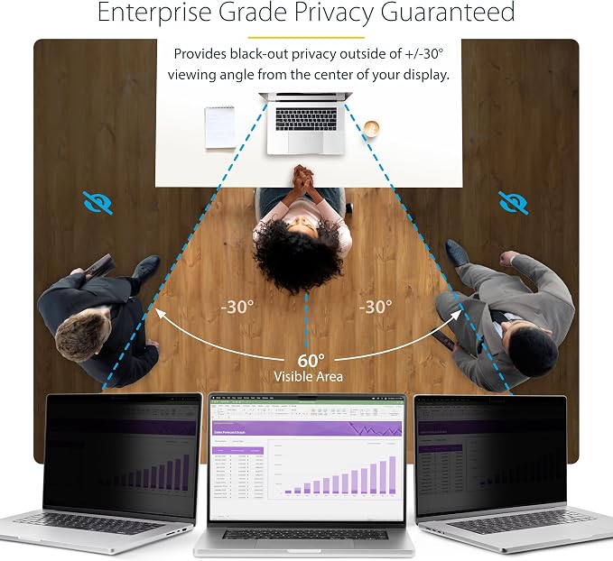 StarTech 14-inch MacBook Pro M1 M2 M3 M4 M5 Magnetic Laptop Privacy Screen, Reversible Anti-Glare Matte,Glossy Sides, Privacy Filter