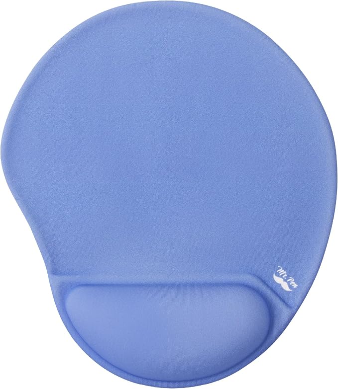 Mr. Pen- Ergonomic Mouse Pad with Wrist Rest, Dusky Blue-Purple Breathable Fabric with Memory Foam Cushion, Non-Slip Rubber Base, Gel Mouse Pad with Wrist Support