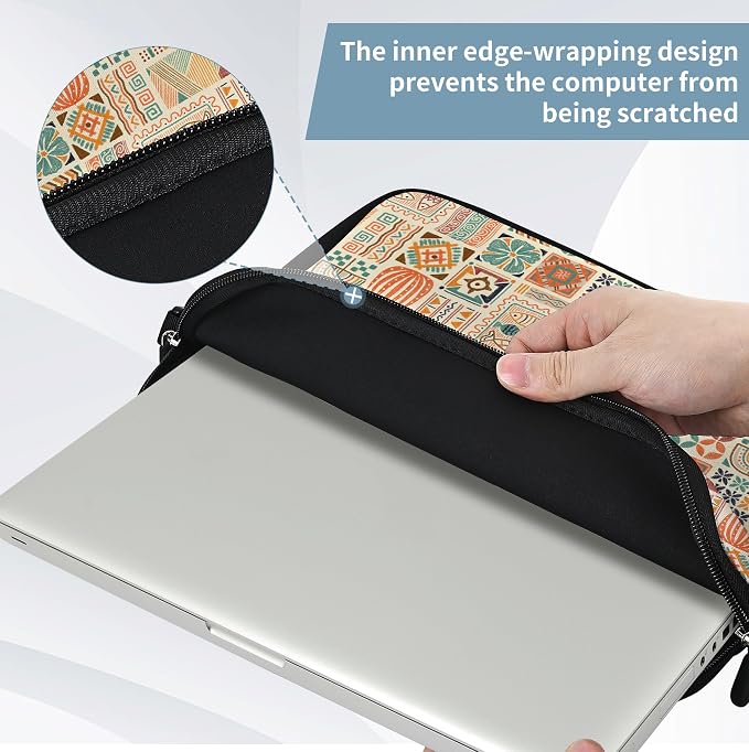 RICHEN 17 inch Laptop Shoulder Bag Carrying Case with Handle Fits 15.6/16/17/17.3/17.4 inch Laptop Notebook (Geometric Drawing, 16-17.3 inch)