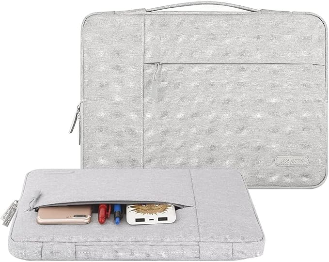 MOSISO Laptop Case 15 inch, Laptop Sleeve with Handle Compatible with MacBook Air 15 inch M5 A3448 M4 A3241 M3 A3114 M2 A2941 2026-2023, Dell XPS, Polyester Multifunctional Computer Bag, Gray
