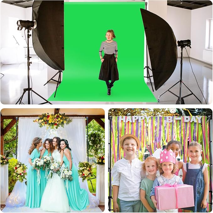 Green Screen Backdrop Kit 10x6.6ft with Tripod Stand, Chroma Key Background System for Video Shooting, Live Streaming, Photo Studio, Content Creation and Virtual Backgrounds