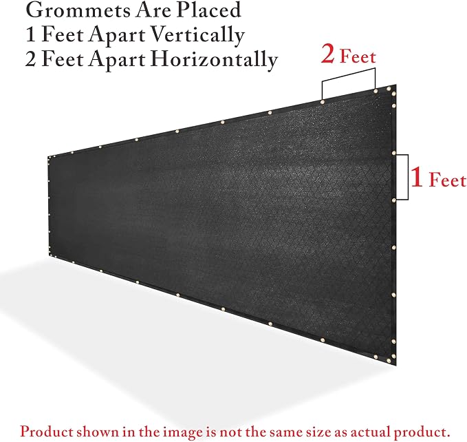 Royal Shade Custom Size 4' x 20' Black Fence Privacy Screen Windscreen Cover Netting Mesh Fabric Cloth - Cable Zip Ties Included (We Make Custom Size)