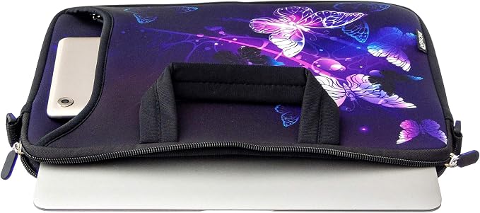 RICHEN 17 inch Laptop Shoulder Bag Carrying Case Computer PC Cover Pouch with Handle Fits 15.6/16/17/17.3/17.4 inch Laptop Notebook (16-17.3 inch, Butterflies)