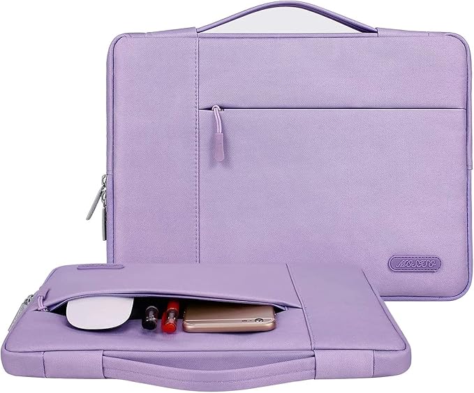 MOSISO Laptop Case 13 inch, Laptop Sleeve with Handle Compatible with MacBook Neo/Air/Pro 13 inch with A18/M5/M4/M3/M2/M1 Chip 2026-2016, Polyester Multifunctional Computer Bag, Purple