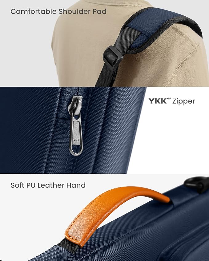 tomtoc Laptop Shoulder Bag for 2026 14 Inch MacBook Pro M5/M4/M3/M2/M1 Pro/Max 2026-2021, 13.5-14.4 Surface Laptop 7/6/Studio 2, Surface Book 3, 360 Protective Case Fit Asus VivoBook