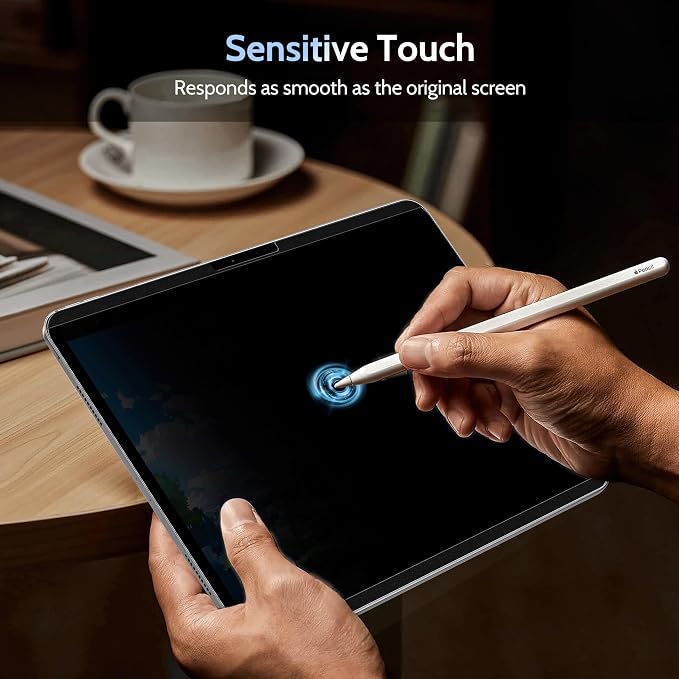 Peslv 4-Way Magnetic Privacy Screen for iPad Air 11 Inch (2024-2026, M2 M3 M4), Removable 360 Spy Private Filter, Anti Blue Light Glare Bubble-Free Easy Install Black Security Protector