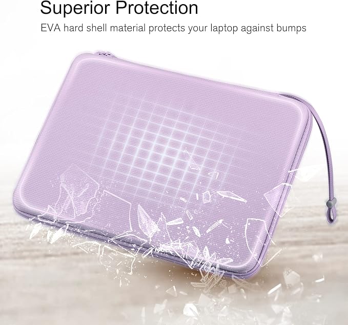 FINPAC 15.6-inch Hard Laptop Sleeve Case Compatible with 15.6 Inch Acer Aspire, Shockproof Computer Carrying Case for HP Dell Razer Samsung Laptop Chromebook, Lilac
