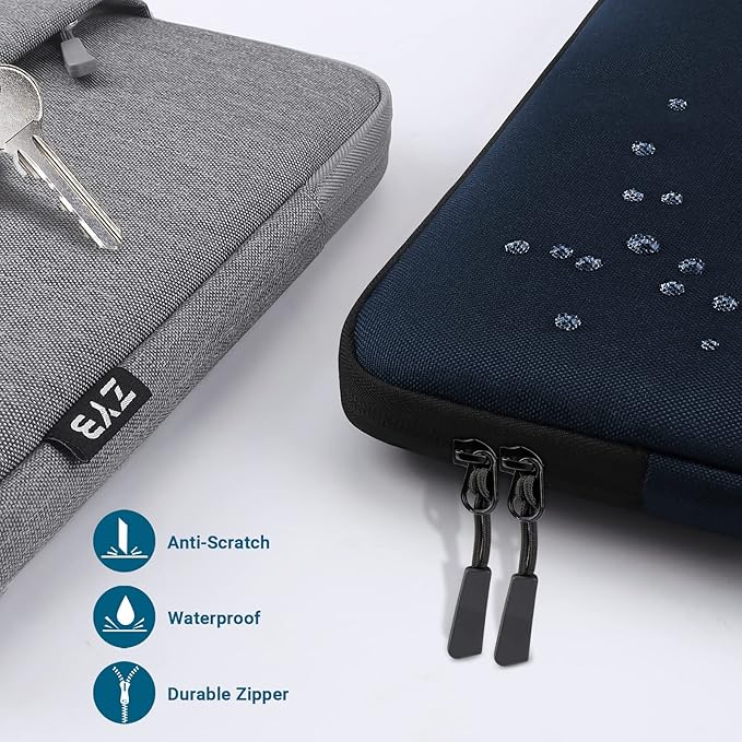 ZYB Waterproof Laptop Case 13 Inch,13 Inch Laptop Sleeve for MacBook Neo Air 13 13.6 M5 M4 M3-M1 2026-2017,MacBook Pro 14/13 M5 M4 M3-M1 2026-2012,HP Lenovo etc 13.3" with Pocket&Accessory Bag-Blue