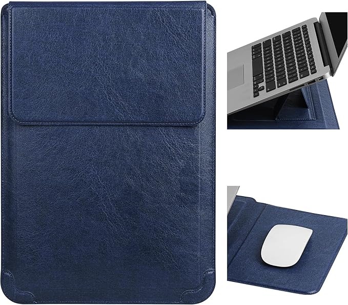 HoYiXi 15.6 16 Inch Laptop Sleeve Case with Stand Feature for MacBook Pro 16 2025 & 2021,ASUS Vivobook 15/MacBook Pro 15/Surface 3/Matebook D15/Galaxy Book Flex,15-16'' Laptop Cover,Blue