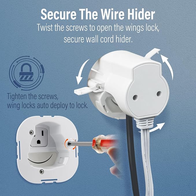 in-Wall Cable Management Kit, TV Cord Hider for Wall Mounted TV, Hide TV Cords for Wall Mount TV, TV Outlet Wall Kit Includes Power & Low Voltage Cable Management with Hole Saw Drill Attachment