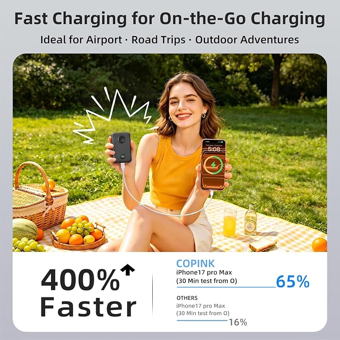 COPINK 15000mAh Mini Portable Charger Power Bank [for Apple Watch], Fast Charging Battery Pack with [PD‑C+L] for Apple Ecosystem, for iPhone 17 Air 16 15 14-8 Pro Max, iPad, AirPods and Apple Watch