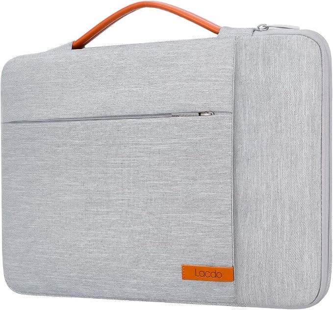 Lacdo 360° Protective 15-15.6 Inch Laptop Sleeve Case for Acer HP Lenovo Dell ASUS Laptop, Acer Aspire 15, HP Pavilion 15, Dell Inspiron 15, Lenovo IdeaPad 15, ASUS ZenBook 15 Computer Bag, Gray