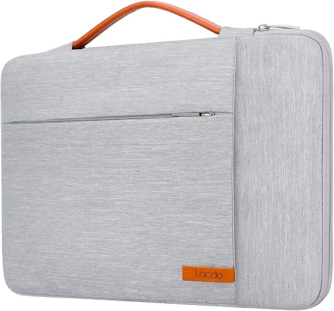 Lacdo 360° Protective Laptop Sleeve Case for 14 inch MacBook Pro M5 Pro/Max A3426 A3427 (2026), M5/M4/M3/M2/M1 A3434 A3112 A3401 A3185 A2918 A2992 | 13.8 inch Surface Laptop 7th Computer Bag, Gray