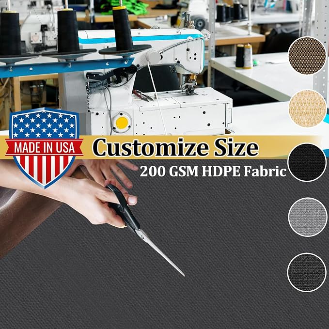 Shade&Beyond Customized Size 20' X 23' Shade Cloth with Grommets, 90% UV Protection UV Protection Mesh Tarp Sun Screens for Patio GN01, Dark Gray