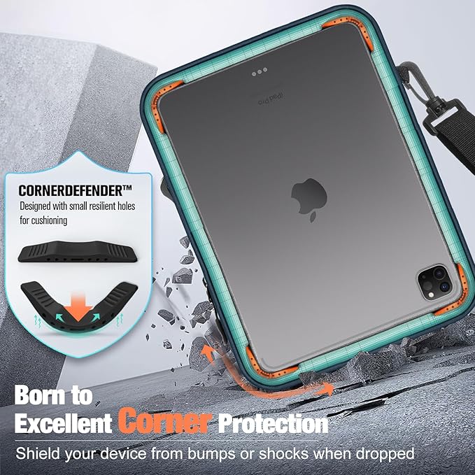 MoKo 13 Inch 360° Protective Tablet Sleeve Bag, Fits 13 Inch New iPad Pro M5 & Air M4 2026, iPad Pro 12.9", Galaxy Tab S9/S8 Plus 12.4", Multifunctional Bag with Shoulder and Headphone Port, Black
