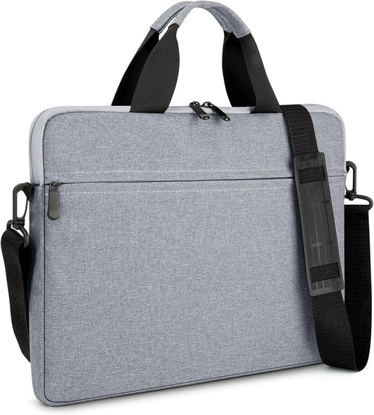 14-15 Inch Laptop Sleeve Bag Carrying Case Protective Computer Cover with Handle Shoulder Strap Compatible with 15 inch MacBook Air M5 M4 M3 M2 Acer ASUS HP Surface Dell Chromebook, Gray