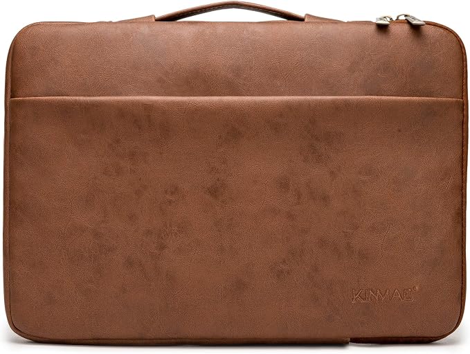 Kinmac 360° Heavy Duty Protective Laptop Sleeve Case Bag Cover with Handle for MacBook Air 13 inch,iPad Pro 13 inch and 13.3 inch HP,Dell,Lenovo,Asus,Acer Laptop (Coffee PU)