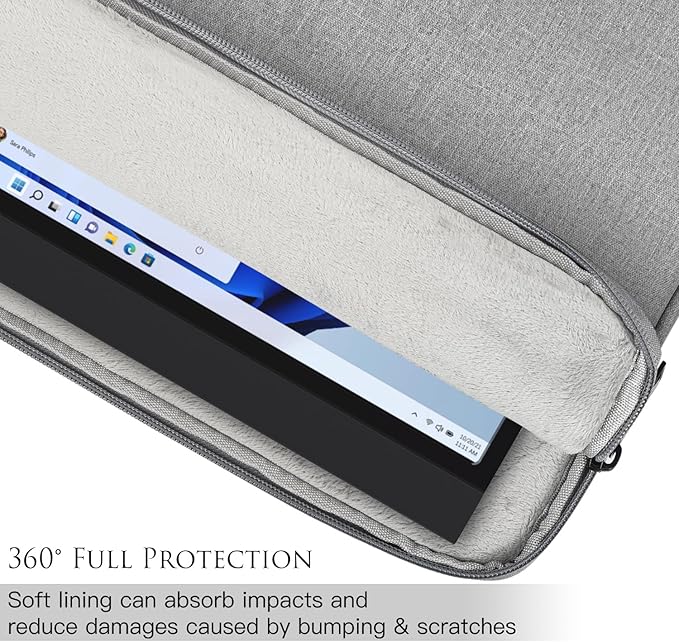 15.6 Inch Portable Monitor Case Sleeve Compatible with Anyuse YxK Forhelp Newsoul KYY/ASUS Zenscreen 15.6" Portable Monitors Computer Bag,Size-15"x10.8" Light Grey