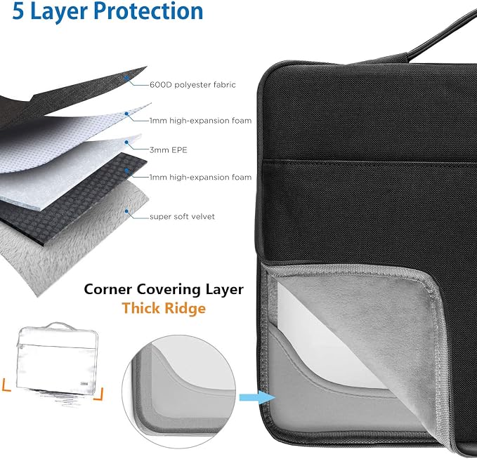 Hseok Laptop Sleeve 13-14 Inch Case Briefcase Compatible with MacBook Neo Pro 14 M5/M4/M3/M2/M1, All Models 13.3 Mac Air/Pro, XPS 13 14, Most Popular 13"-14" Notebooks,B01K01