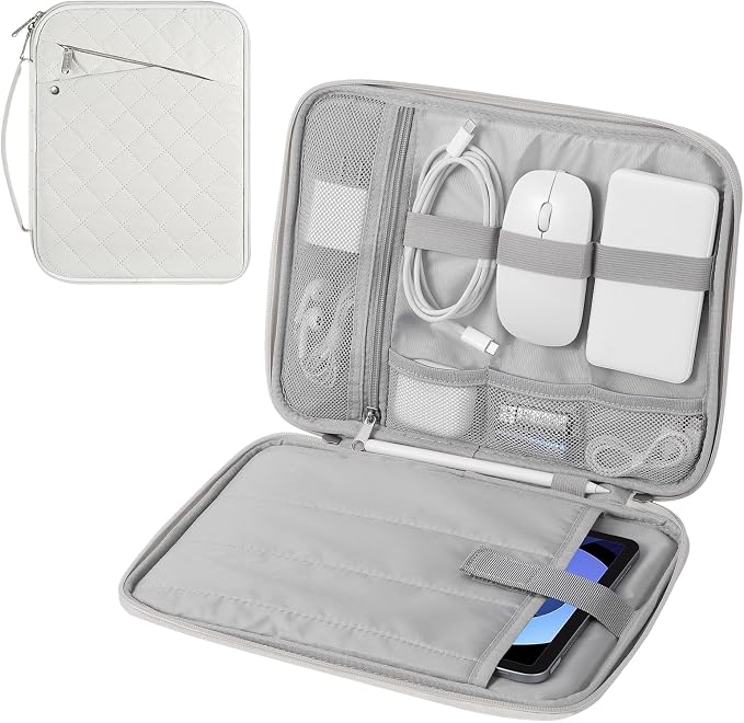MoKo 9-11 Inch Tablet Sleeve Carrying Case with Handle, Padded Protective Travel Bag for New 11 inch iPad Air M4 2026, iPad A16, i-Pad Pro 11 M5, i-Pad 10./Air 5/4. Gen10.9, Tab S9/S8 11, Cream