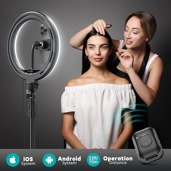 Weilisi 10" Ring Light with Stand 72'' Tall & Phone Holder,38 Color Modes Selfie Light with Tripod Stand,Stepless Dimmable/Speed LED Ring Light for iPhone & Android,YouTube, Makeup,TIK Tok