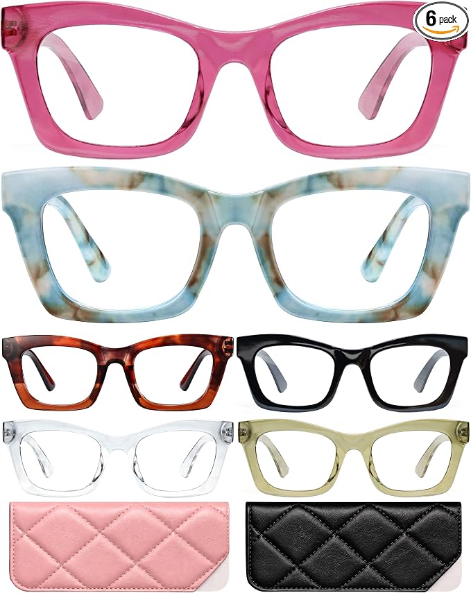 CCVOO 1.75 Stylish Reading Glasses for Women, Stylish Eyeglasses, Blue Light Readers for Women, Cheaters, (A8 Glow Theory)