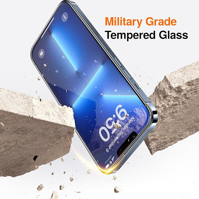 SMARTDEVIL 2 Pack Screen Protector for iPhone 13 Pro Max/iPhone 14 Plus, 9H Hardness Military Grade Shatterproof HD Clear Tempered Glass, Easy to Install, Auto Bubble-Free and Dust-Free Box