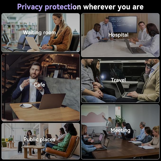 Magnetic Laptop Privacy Screen 13.3 Inch for 16:9 Computer Monitor, Removable 13.3” Anti Glare Protector Blue Light Filter Shield Compatible with HP Dell Xps Acer Asus Samsung Lenovo ThinkPad Envy