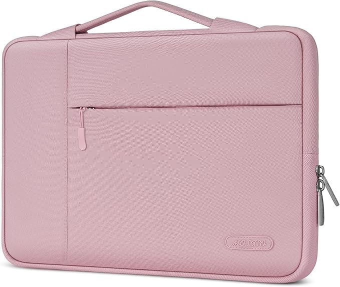 MOSISO Laptop Case 14 inch, 14 inch Laptop Sleeve with Handle Compatible with HP Lenovo Dell ASUS Acer, HP Stream, Dell Latitude, Lenovo IdeaPad, Polyester Multifunctional Computer Bag, Pink