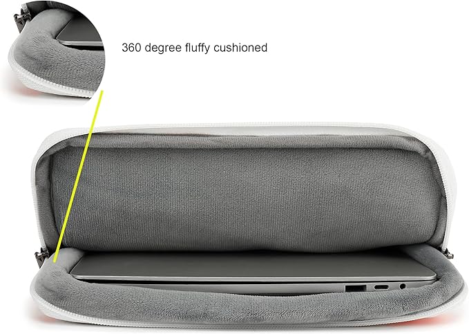 360° Protective 3 Pockets Laptop Sleeve Case Bag with Handle for MacBook Air 15 inch,MacBook Pro 16 inch and 15.6 inch Screen Laptop (Flowers)