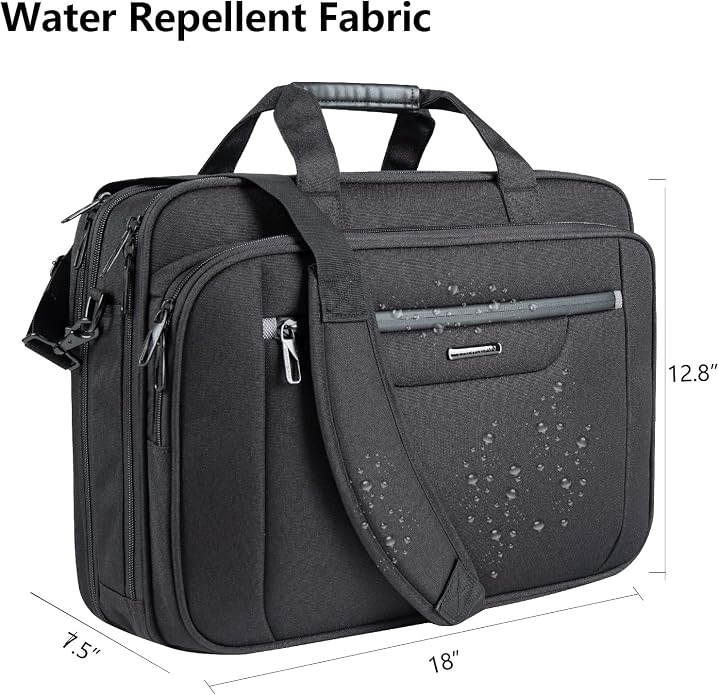 VANKEAN Laptop Briefcase Premium Laptop Case Fits Up to 17.3 Inch Business Shoulder Bag Laptop Expandable Water-Repellent