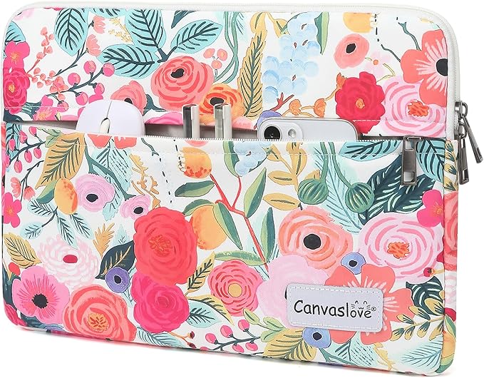 Floral Pattern Laptop Sleeve Case Cover with Pocket for MacBook Pro 14 inch and 14 inch-14.4 inch HP, Lenovo, Dell, ASUS, Acer Notebook Computer