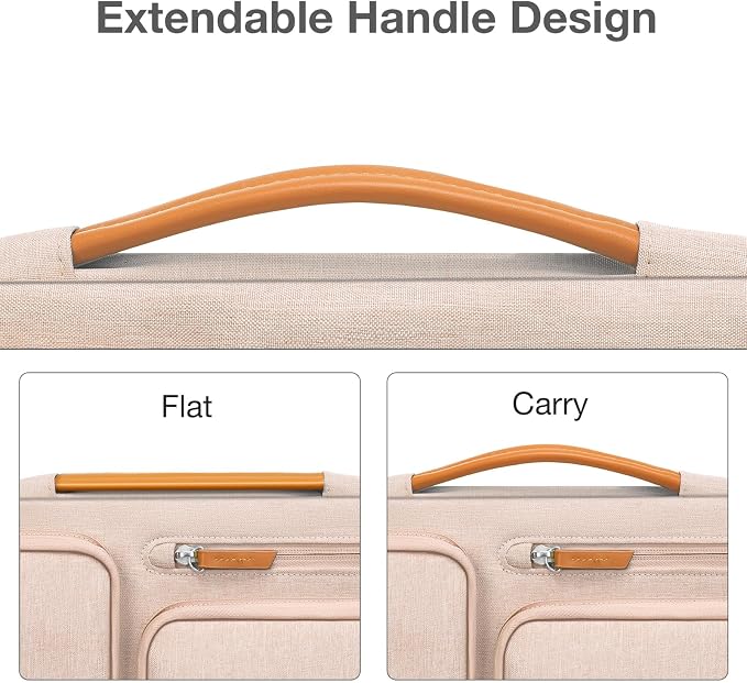 MOSISO 360 Protective Laptop Case 16 inch, 15-15.6 inch Laptop Sleeve Compatible with MacBook Pro 16, HP Acer Dell Lenovo ASUS, Side Open Carrying Case with 4 Zipper Pockets&Handle, Khaki