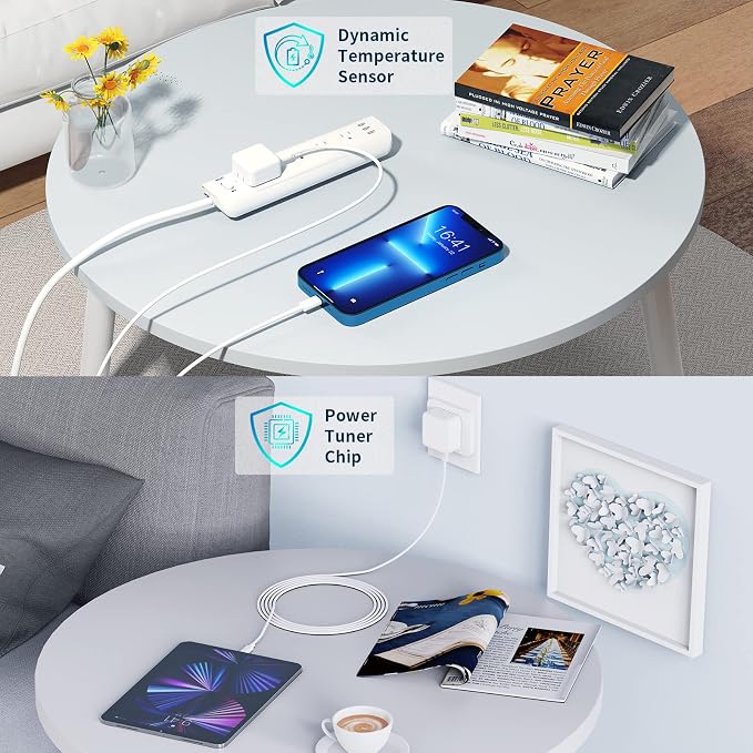 [Apple MFi Certified] iPhone 17 Charger Fast Charging, Linocell 4Pack 20W USB C Charger Dynamic Power Adapter Type C Wall Chargers + 6FT Type C Cord for iPhone 17/17 Pro/17 Pro Max/16/15/iPad/AirPods