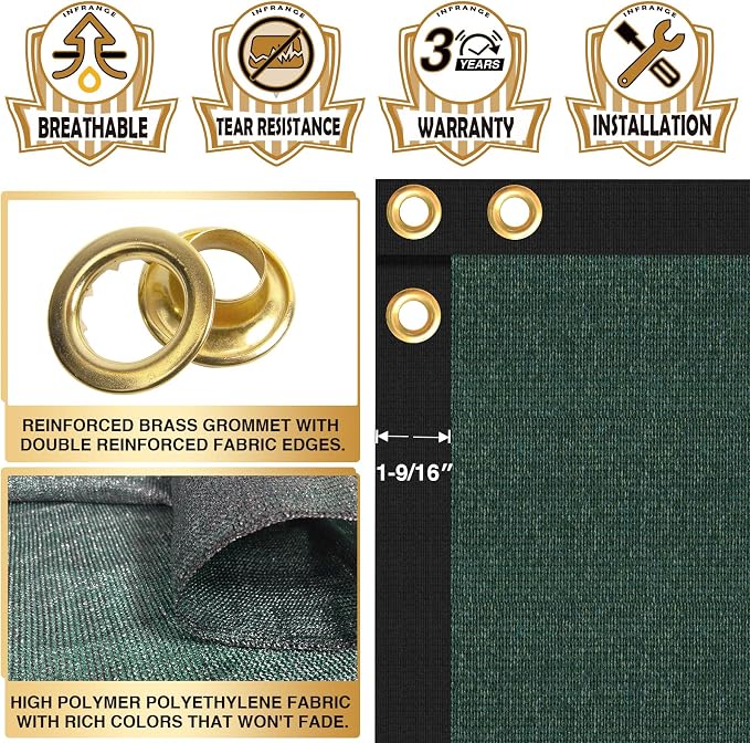 Privacy Fence Screen 6' x 104' Fencing Cover Heavy Duty Mesh Windscreen Cloth for Outdoor Garden Patio Backyard Chain Link Fence Green