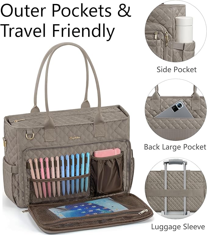 Bagstellar Teacher Bags for Women, 15.6 inch Laptop Work Tote Bag Quilted Nurse Bible Computer Shoulder Bag for School Travel | Dream Tote Work Bag