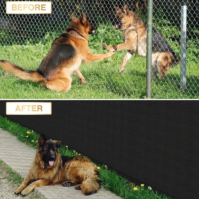 Privacy Fence Screen 6' x 196' Fencing Cover Heavy Duty Mesh Windscreen Cloth for Outdoor Garden Patio Backyard Chain Link Fence Black