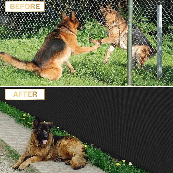 Privacy Fence Screen 6' x 84' Fencing Cover Heavy Duty Mesh Windscreen Cloth for Outdoor Garden Patio Backyard Chain Link Fence Black