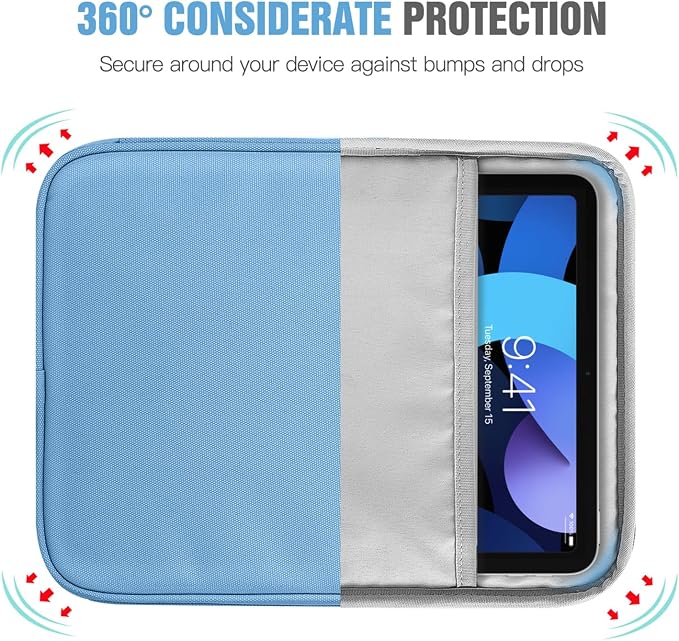 TiMOVO 9-11 Inch Tablet Sleeve Bag with Shoulder Strap for iPad 11-inch A16 2025, iPad 10th Gen. 10.9"/10.2", Galaxy Tab A9+/A11Plus 11", Dusty Blue