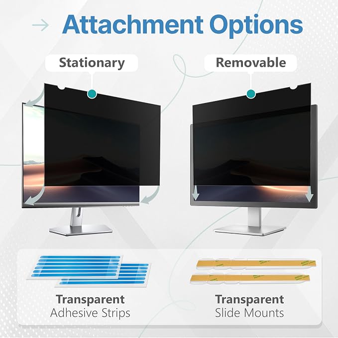 VINTEZ [2 Pack] 21.5 Inch 16:9 Privacy Screen for Computer Monitor and Laptop - Anti Glare Protector Film Blue Light Filter Eye Protection - Computer Screen Privacy Shield