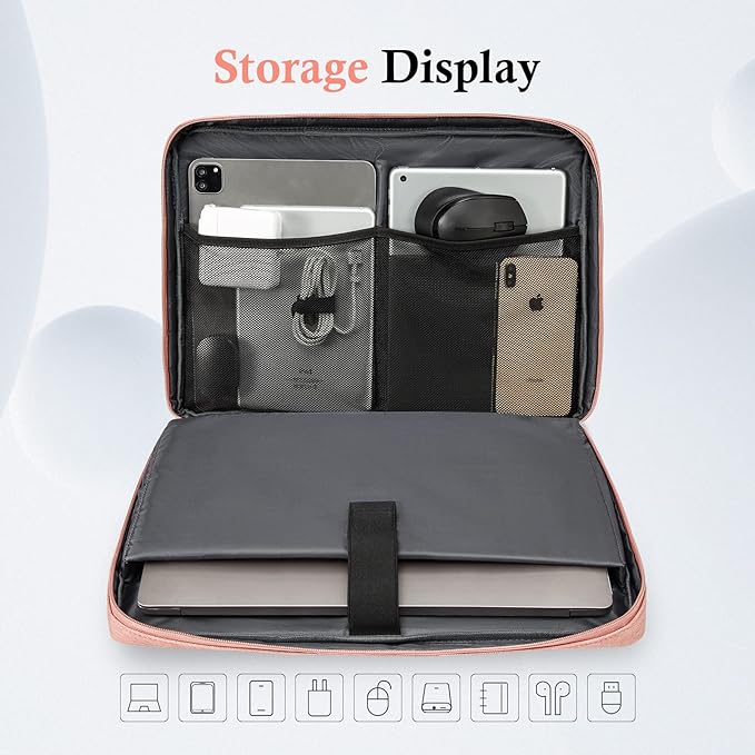 bagasin Laptop Sleeve Case, 15 15.6 16 inch TSA Laptop Sleeve Water Resistant with 4-Layer Protection, Computer Carrying Bag Compatible with MacBook, HP, Dell, Lenovo, Asus Notebook