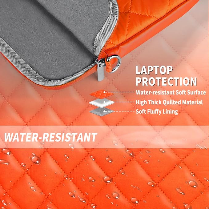 Puffy Quilted Laptop Sleeve with a Removable Shoulder Strap Compatible with MacBook Air 15 inch M2 A2941 2023/Pro 15 A1990 A1707, 15 Surface Laptop 5/4/3,Dell XPS 15,HP Stream 14 inch