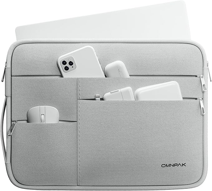 Omnpak 13-inch Laptop Sleeve Case for MacBook Neo A18 Pro/MacBook Air M5, Water-Resistant Protective Case with Side Handle and Pockets Carrying Case for 13-14" MacBook Air/Pro M5/M4/M3/M2/M1