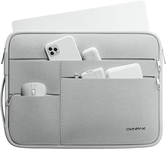 Omnpak 13-inch Laptop Sleeve Case for MacBook Neo A18 Pro/MacBook Air M5, Water-Resistant Protective Case with Side Handle and Pockets Carrying Case for 13-14" MacBook Air/Pro M5/M4/M3/M2/M1